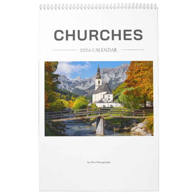 Calendario Fotografía de iglesias de 2026 (Tapa)