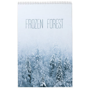 Calendario Fotografía de invierno de bosque congelado hielo n