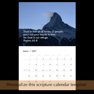 Calendario Fotografía de naturaleza original Texto personaliz