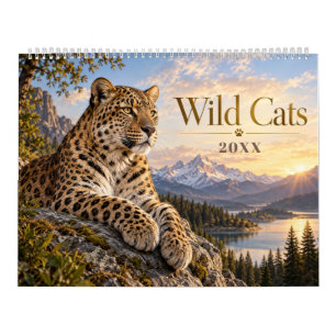 Calendario Fotografía de vida silvestre de majestuosos gatos