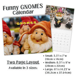 Calendario Fotografía divertida de Gnome Garden -