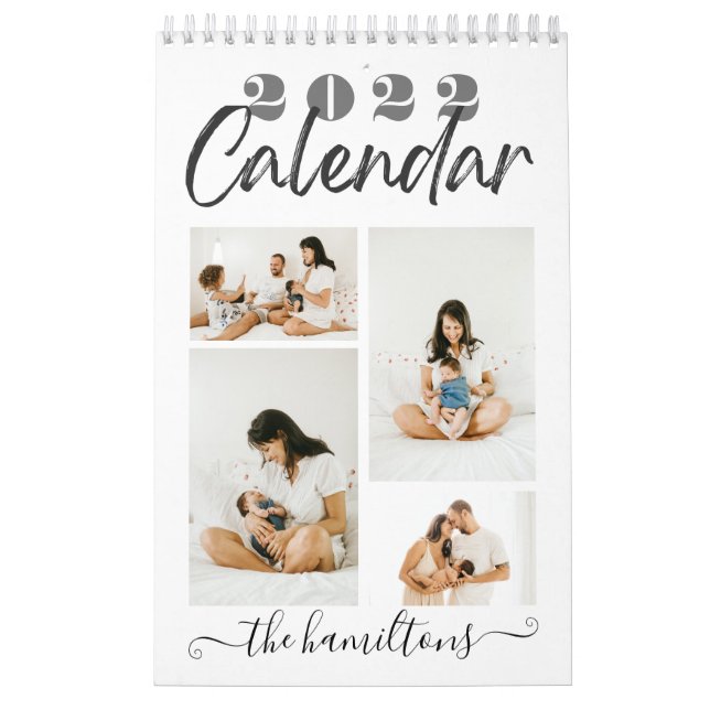 Calendario Fotografía moderna de Año Nuevo con dibujos animad (Tapa)