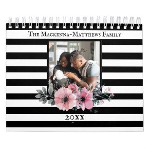 Calendario Fotografía personalizado Bandas Florales Creen Su 