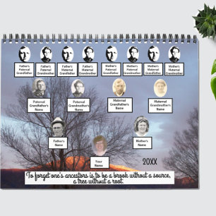 Calendario fotográfico de árbol fotográfico de doc