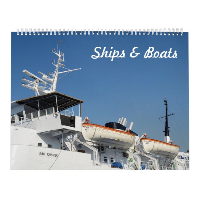 Calendario fotográfico de barcos y barcos de 12 me (Tapa)