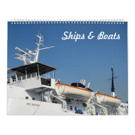 Calendario fotográfico de barcos y barcos de 12 me