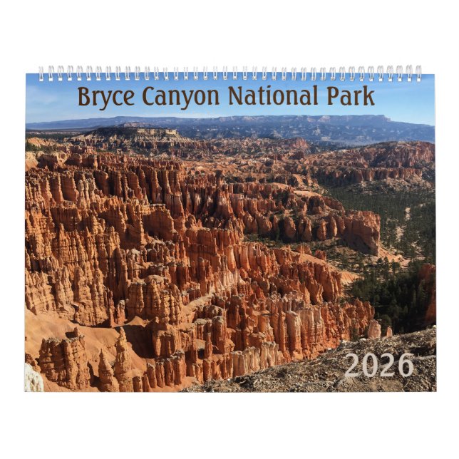 Calendario fotográfico de Bryce Canyon 2026 de 12  (Tapa)