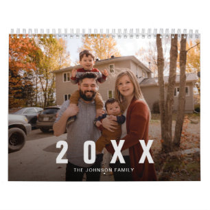 Calendario fotográfico de la familia minimalista