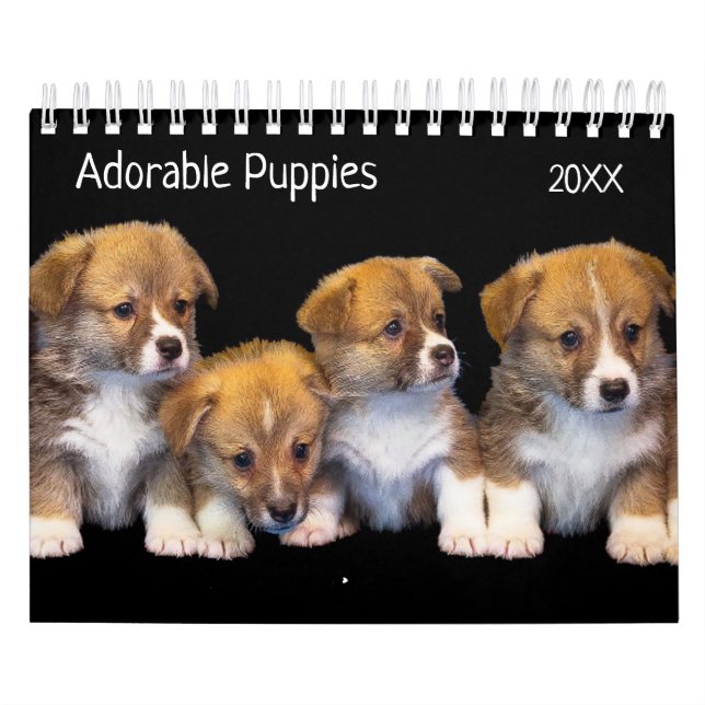 Calendario fotográfico de Mascotas de Cute Puppies (Tapa)