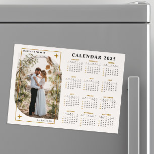 Calendario fotográfico de Navidades de oro minimal