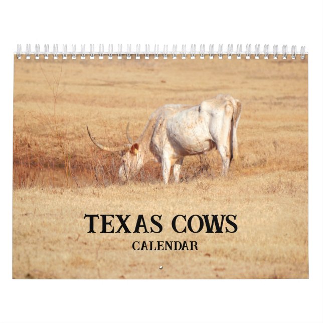 Calendario fotográfico de vacas de Texas (Tapa)