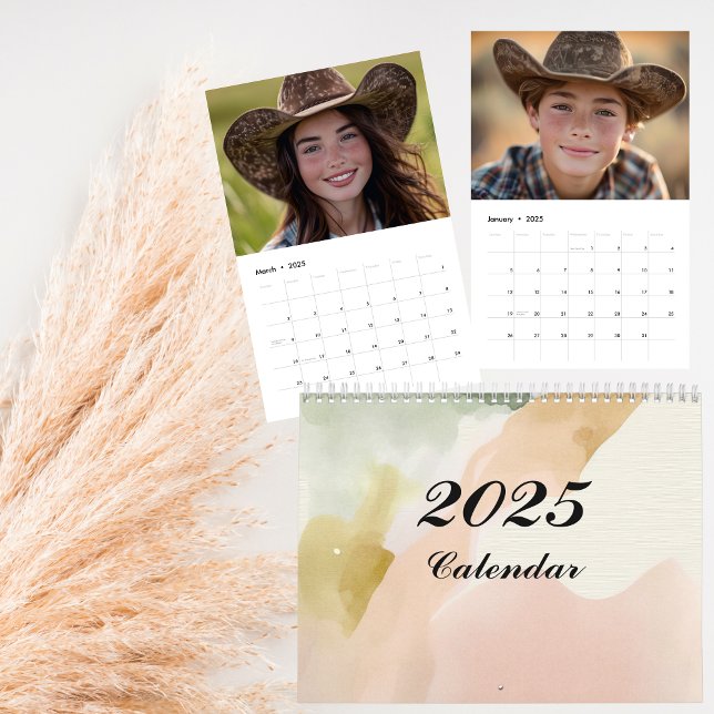 Calendario fotográfico del Personalizable Boho 202 (Start your new year with this beautiful 2025 boho calendar)