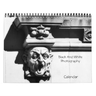 Calendario fotográfico en blanco y negro