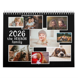 Calendario fotográfico familiar 2026 con 12 fotos