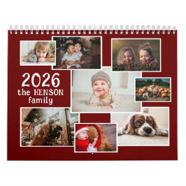 Calendario fotográfico familiar 2026 con 12 fotos