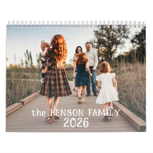 Calendario fotográfico familiar 2026 con 12 fotos 