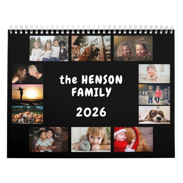Calendario fotográfico familiar 2026 Mensual 12 fo (Tapa)