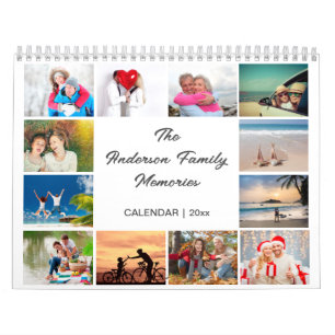 Calendario fotográfico familiar, calendario blanco