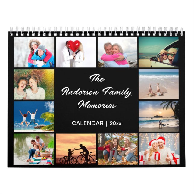 Calendario fotográfico familiar, calendario negro  (Tapa)