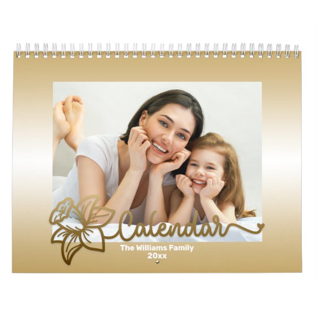 Calendario fotográfico familiar, flor de oro edita (Tapa)