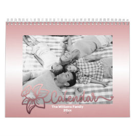 Calendario fotográfico familiar, Flor editable de 