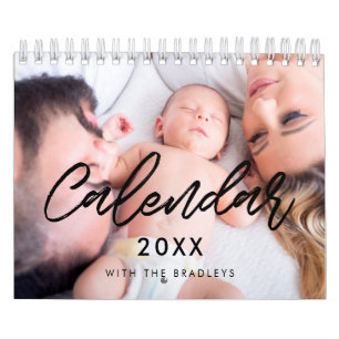 Calendario fotográfico familiar moderno de 2025