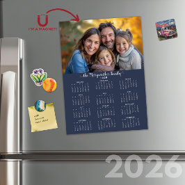 Calendario fotográfico moderno azul 2026