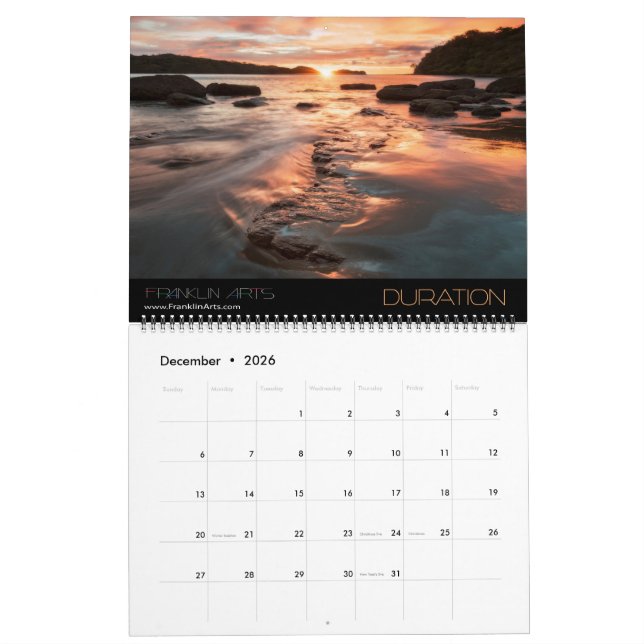 Calendario fotográfico paisajístico de la naturale (Dec 2026)