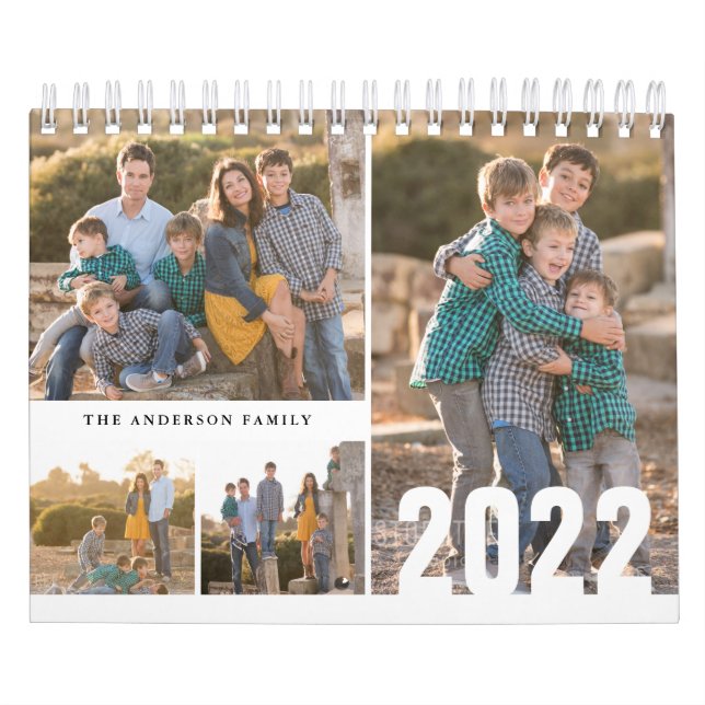 Calendario fotográfico Personalizado 2022 Simple C (Tapa)