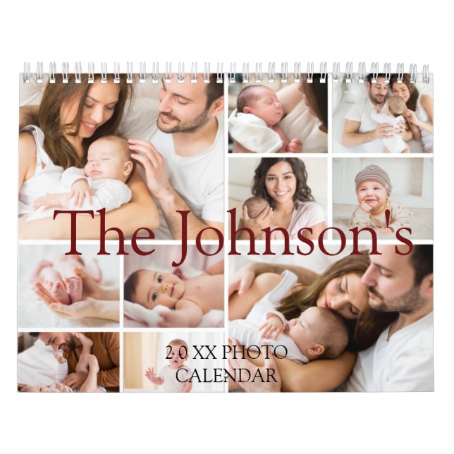 Calendario fotográfico personalizado | Texto de añ (Tapa)