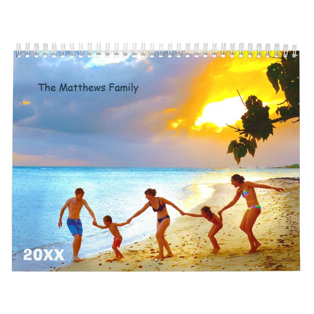 Calendario fotográfico personalizado | Texto de añ (Tapa)