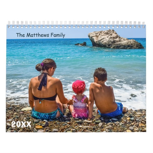 Calendario fotográfico personalizado | Texto de añ (Tapa)