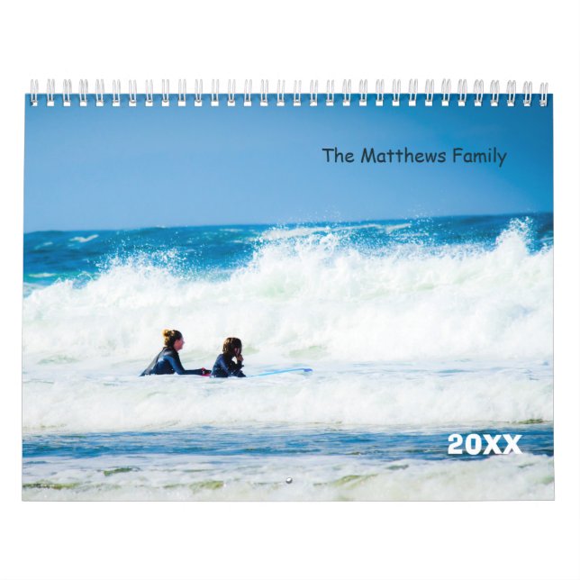 Calendario fotográfico personalizado | Texto de añ (Tapa)