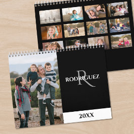 Calendario Fotomontaje de monograma personalizado en español 