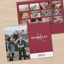 Calendario Fotomontaje de monograma personalizado español bur