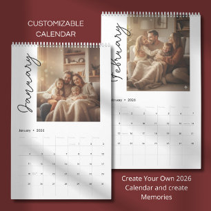Calendario Fotos con Diseño Moderno Personalizado Simple