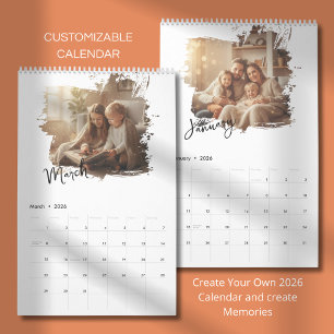 Calendario Fotos con Diseño Moderno Personalizado Simple