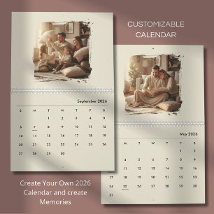 Calendario Fotos con Diseño Personalizado Moderno y Sencillo