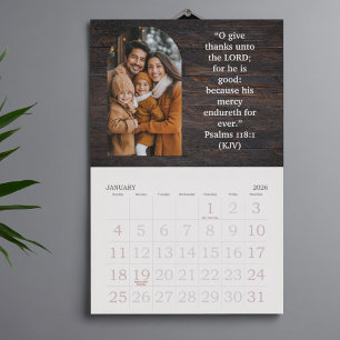 Calendario Fotos de Bendiciones Familiares 2026 Escritura Gra
