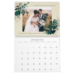 Calendario Fotos de Boda del Primer Año de Recién Casados con