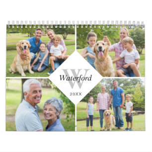 Calendario Fotos de familia con monograma moderno 2027