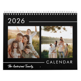 Calendario Fotos de familia minimalista modernas en blanco y