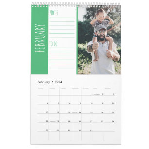 Calendario Fotos de la familia Bright and fun Notes and do li