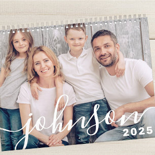 Calendario Fotos de la familia de guiones modernos y sencillo