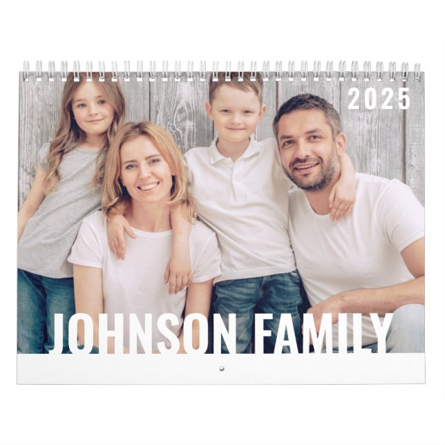 Calendario Fotos de la familia de Personalizados de tipografí (Tapa)