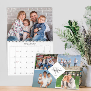Calendario Fotos de la familia Monograma Modern 2024