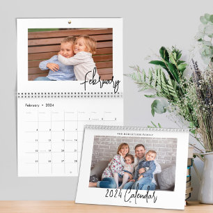 Calendario Fotos de la moderna familia de guiones Minimalista
