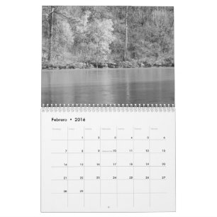 Calendario fotos de naturaleza en blanco al negro