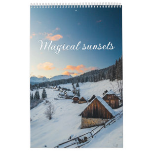 Calendario Fotos de paisajes montañosos con puestas de sol má