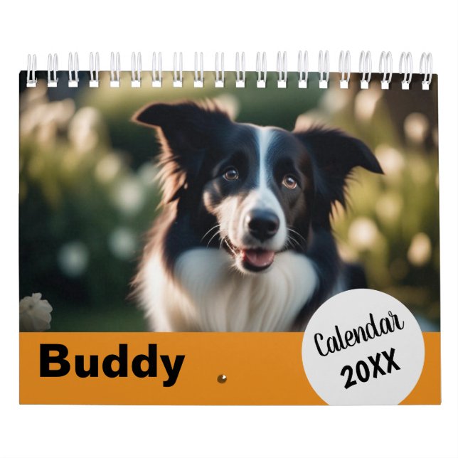 Calendario Fotos de perros Mascota Año Naranja Fotografía de  (Tapa)